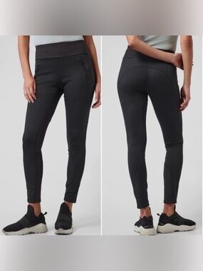 Athleta Peak Hybrid Fleece Tight Pants Womens XL Pull On Stretch Zip Pockets